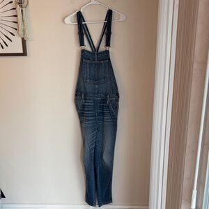 Abercrombie & Fitch Blue Denim adjustable women’s overalls Jean pants Small EUC!